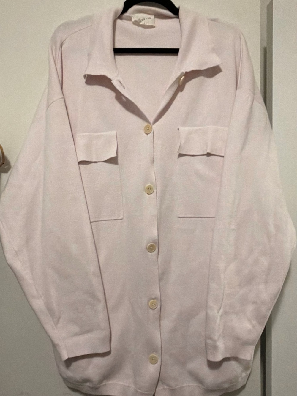 WILFRED FREE RONNIE LIGHT PINK BUTTON UP SWEATER SIZE XL